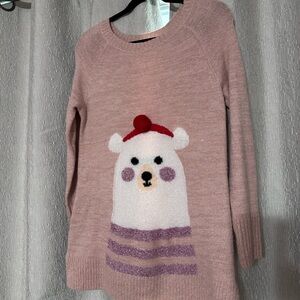LC Lauren Conrad Pink Sweater with Bear Design